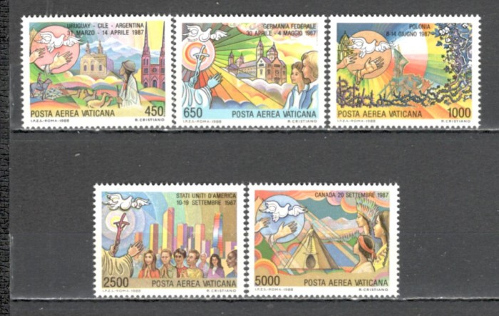 Vatican.1988 Posta aeriana-Calatoria Papei Ioan Paul II SV.573