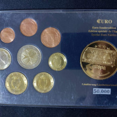 Euro set - Malta 2008 de la 1 cent la 2 euro + medalie comemorativă