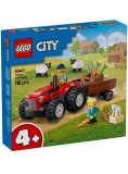 Lego City Red Farm Tractor With Trailer &amp; Sheep (60461)