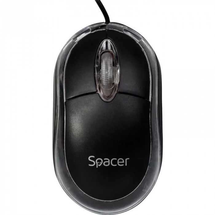 MOUSE SPACER cu fir optic USB 800 dpi 3/1 negru SPMO-080