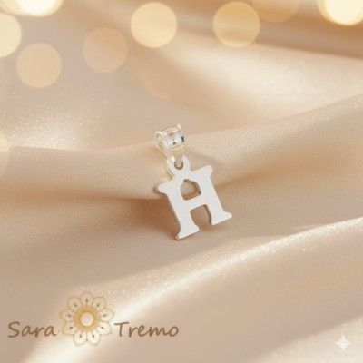 Pandantiv initiala Litera H din argint foto