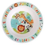 Bol din Plastic cu Model Animale din Jungla, &Oslash;16 cm, Alb, CMCLASS