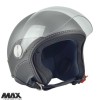 Casca open face pentru scuter - motocicleta (demi-jet) Max Helmets model DJ06 LS Vision (V2B) culoare: gri mat (GTS) &ndash; 100% MADE IN ITALY XS (53/54cm)