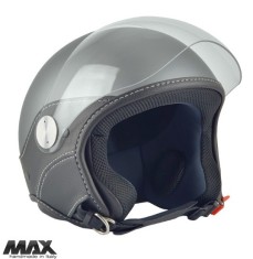 Casca open face pentru scuter - motocicleta (demi-jet) Max Helmets model DJ06 LS Vision (V2B) culoare: gri mat (GTS) &ndash; 100% MADE IN ITALY L1 (59cm)