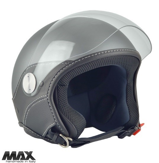 Casca open face pentru scuter - motocicleta (demi-jet) Max Helmets model DJ06 LS Vision (V2B) culoare: gri mat (GTS) &ndash; 100% MADE IN ITALY L1 (59cm)