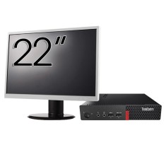 Pachet Second Hand Calculator Lenovo ThinkCentre M710q Mini PC, Intel Core i5-6500T 2.50GHz, 16GB DDR4, 512GB SSD + Monitor 22 Inch NewTechnology Medi foto