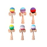 Cumpara ieftin Kendama de calitate superioară, 18 cm, din lemn, cu bilă de cauciuc și ștampilă gravată, diverse modele - KEND11