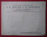 Plic antet BIROU DE ARHITECTURĂ I. G. MAYER ȘI A. VICENZ - anii 1930