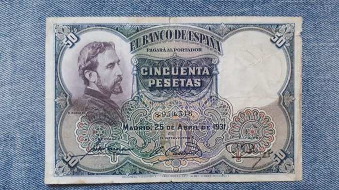 50 Pesetas 1931 Spania / seria 8950316