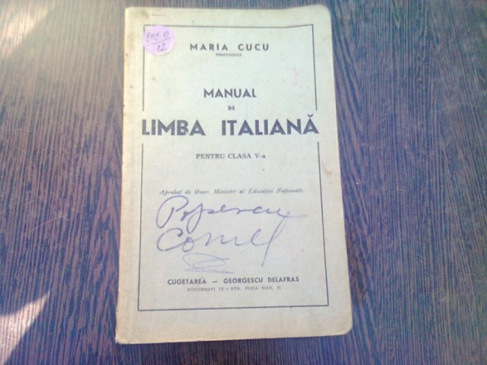 MANUAL DE LIMBA ITALIANA PENTRU CLASA A V-A - MARIA CUCU