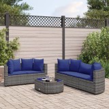 Gossi set mobilier gradina cu perne, 6 piese, gri, poliratan