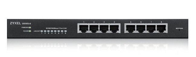 ZYXEL | GS1915-8-EU0101F | GS1915-8 | Switch | Smart Managed Standalone/ Nebula Cloud | Layer 2 | Porturi 8 Gigabit | Fanless, &quot;GS1915-8-EU0101F&quot; (tim