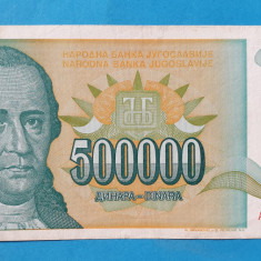 500.000 Dinari anul 1993 Bancnota Iugoslavia 5 SUTE MII - Jugoslavije