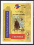 C1416 - Spania 2002 - Expo Salamanca bloc.neuzat,perfecta stare, Nestampilat