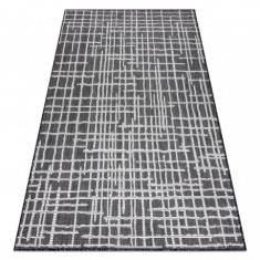 Covor SISAL SION Spalier, linii 22144 țesute plate negru / ecru, 80x150 cm