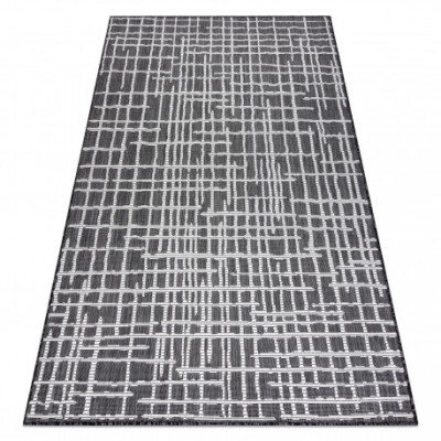 Covor SISAL SION Spalier, linii 22144 țesute plate negru / ecru, 120x170 cm foto