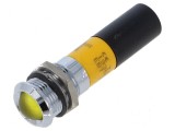 Lampă LED plată galbenă 230VAC &Oslash;14mm IP67 8mcd