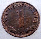 2.592 GERMANIA WWII 1 REICHSPFENNIG 1939 D, Europa, Bronz