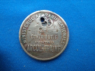 JETON 20 CONTRIBUTIE PENTRU ARCUL DE TRIUMF foto