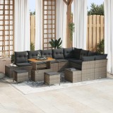 Cumpara ieftin Set de canapele pentru grădină 12 pcs Gri Rattan poli