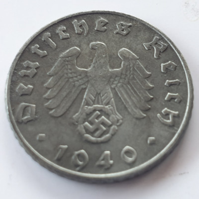 Germania Nazista 5 reichspfennig 1940 G ( Karlsruhe) foto