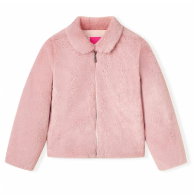 Palton pentru copii din blană artificială, roz, 104 foto