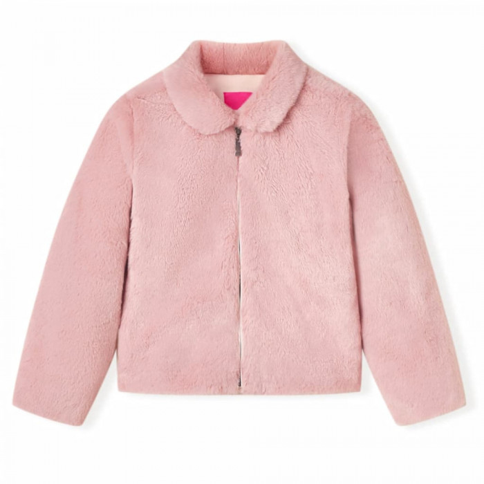Palton pentru copii din blană artificială, roz, 104