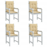 VidaXL Perne scaun cu spătar mic, 4 buc. melanj bej 100x50x4 cm textil