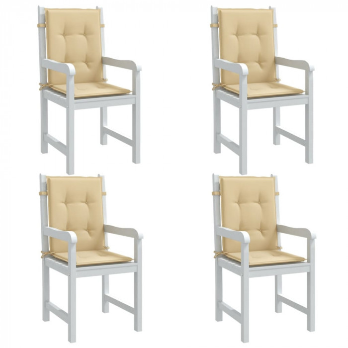 vidaXL Perne scaun cu spătar mic, 4 buc. melanj bej 100x50x4 cm textil