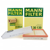 Pachet Revizie Filtre Aer + Polen + Ulei Mann Filter Opel Astra G H 1.2 16V 1.4 1.6 1.8, Mann-Filter