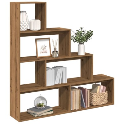 vidaXL Bibliotecă/separator 4 niveluri, stejar 143,5x29x143,5 cm lemn 858002 foto