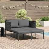 vidaXL Șezlong cu perne, 2 persoane, antracit, 115x153x69,5 cm, oțel