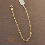 Bratara unisex placata cu aur 18K, 18 cm, placute 1-cu-1