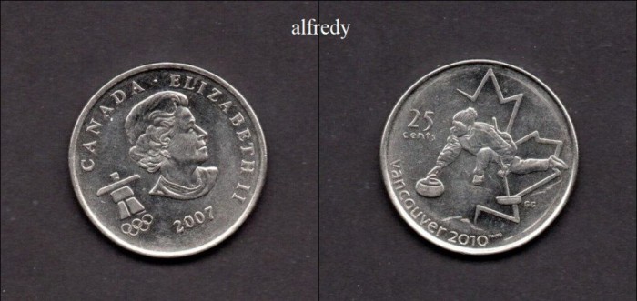 CANADA 2007 25 cents Curling, Vancouver 2010