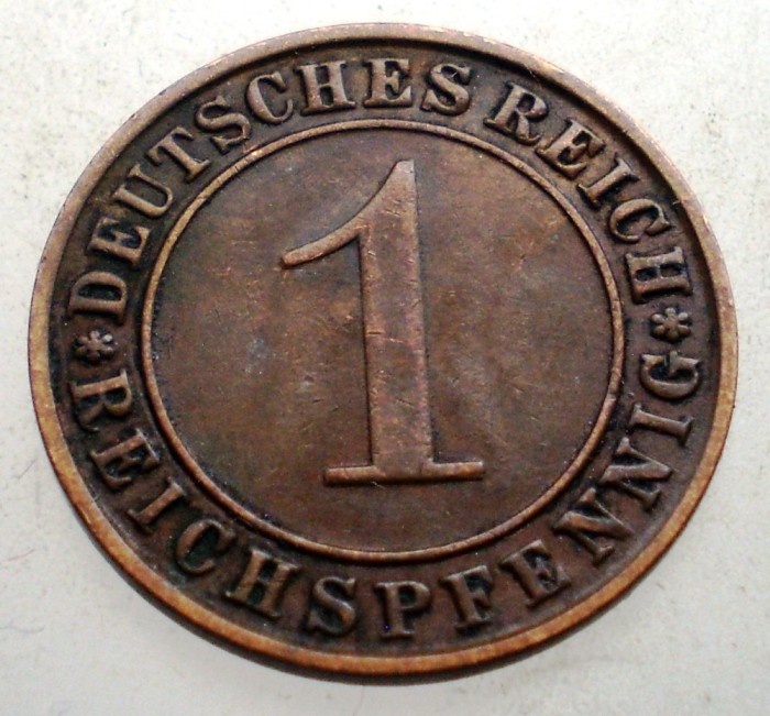 B.144 GERMANIA WEIMAR 1 REICHSPFENNIG 1931 D