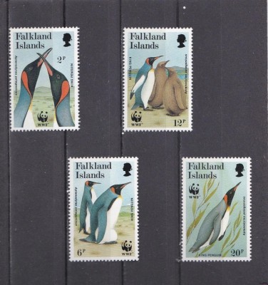 Insulele Falkland 1991 - Fauna WWF, pinguini, serie incompleta neuzata foto