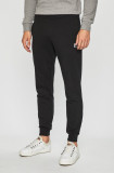 EA7 Emporio Armani Pantaloni bărbați, culoarea negru, material neted