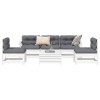 Gossi set canapea de gradina, 6 piese, alb, lemn masiv pin