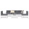 Gossi set canapea de gradina, 6 piese, alb, lemn masiv pin