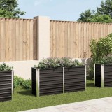 VidaXL Strat &icirc;nălțat de grădină antracit 160x40x77 cm oțel galvanizat