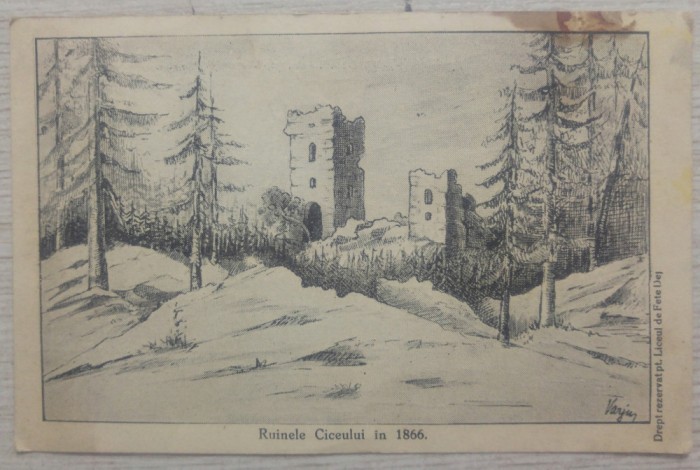 Ruinele Ciceului in 1866// CP