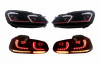 Faruri LED si Stopuri FULL LED VW Golf 6 VI (2008-2013) Facelift G7.5 GTI Design Rosu Semnalizare Secventiala LHD Performance AutoTuning, KITT
