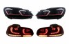 Faruri LED + Stopuri FULL LED VW Golf 6 (2008-2013) Facelift G7.5 GTI Design Rosu, Semnalizare Secventiala, LHD