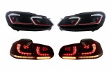 Faruri LED si Stopuri FULL LED VW Golf 6 VI (2008-2013) Facelift G7.5 GTI Design Rosu Semnalizare Secventiala LHD Performance AutoTuning, KITT