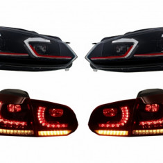 Faruri LED si Stopuri FULL LED VW Golf 6 VI (2008-2013) Facelift G7.5 GTI Design Rosu Semnalizare Secventiala LHD Performance AutoTuning