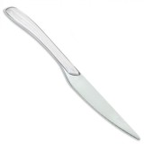 Cuțit Inox, M&acirc;ner Alb, Lungime 24cm, Argintiu