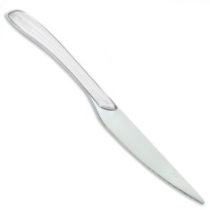 Cuțit Inox, M&acirc;ner Alb, Lungime 24cm, Argintiu