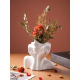 Cumpara ieftin Vaza Decorativa Face, Alba, 14.3x16cm