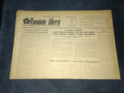 ZIARUL ROMANIA LIBERA 23 SEPTEMBRIE 1953 foto