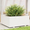 VidaXL Jardinieră de grădină, alb, 110x110x49,5 cm, lemn masiv de pin 3282545